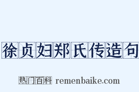 徐贞妇郑氏传造句是什么意思的图片